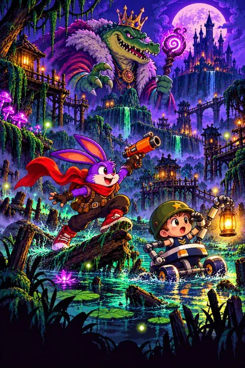 Chapter 2 poster: a moonlit swamp